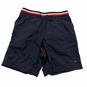 Tommy Hilfiger Dark Blue Swim Trunks Shorts Drawstrings Red White Accents